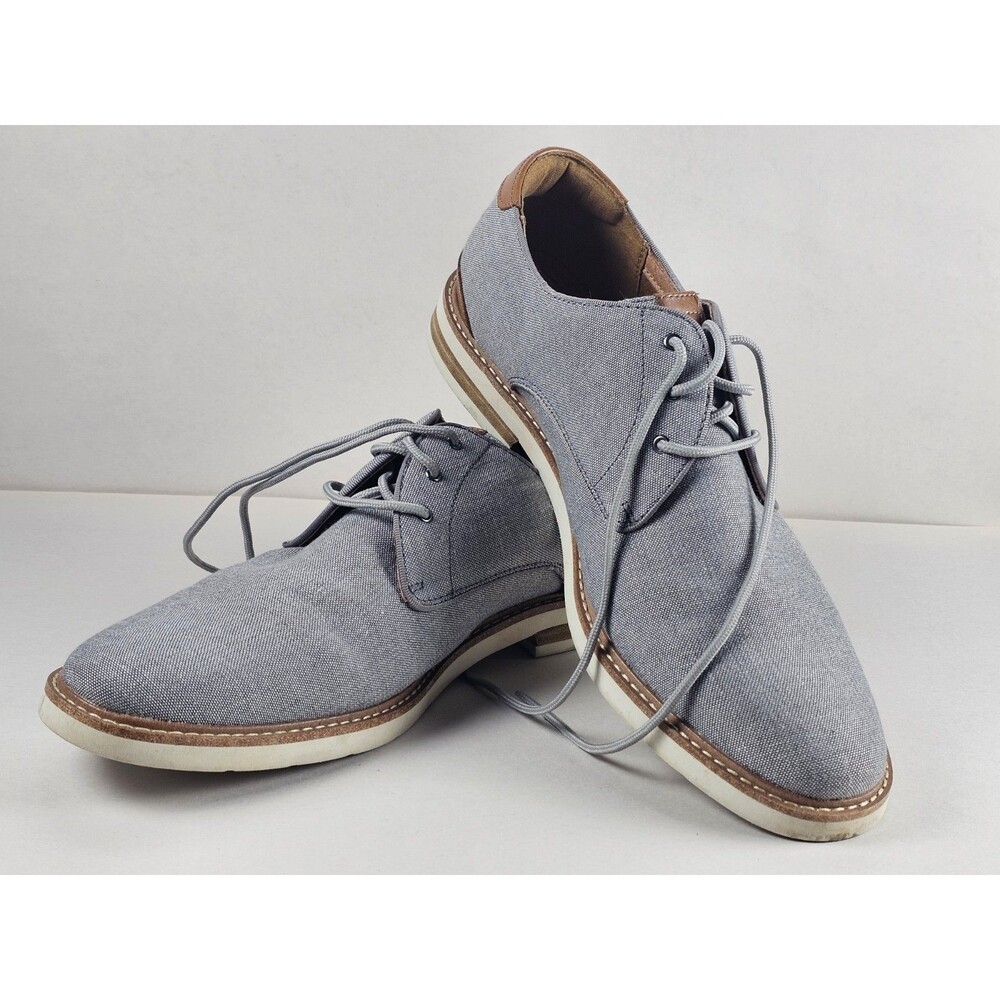 Florsheim Knit Oxford Leather Shoes Gray Tan Men's Size 10